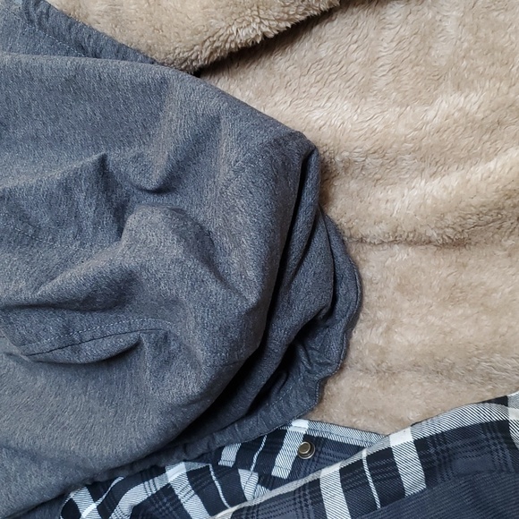 New Men's black/white plaid warm work jacket Large regular snap close - Picture 6 of 6